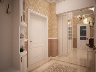 Трехкомнатная квартира в сталинском доме, дизайн-бюро ARTTUNDRA дизайн-бюро ARTTUNDRA Classic style corridor, hallway and stairs