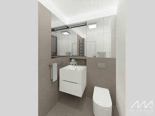 Minimalistyczna łazienka, Mleczko architektura Mleczko architektura ミニマルスタイルの お風呂・バスルーム