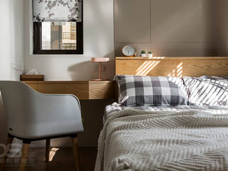 頭份 藍調漫遊, DS亦沐空間創意整合 DS亦沐空間創意整合 Scandinavian style bedroom Wood Wood effect