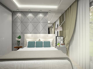 Suíte casal, Evelyn Silvestre Arquitetura e Urbanismo Evelyn Silvestre Arquitetura e Urbanismo Modern style bedroom