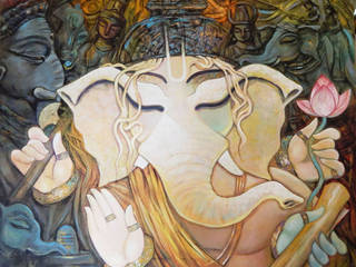Purchase “Bhuwanpati” Ganesha Painting at Indian Art Ideas, Indian Art Ideas Indian Art Ideas ІлюстраціїКартини та картини