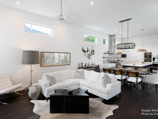Design Works LLC | Transitional Lines | St. Petersburg, FL, Chibi Moku Architectural Films Chibi Moku Architectural Films Modern living room Concrete White