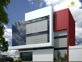 Edificio de oficinas en Tehuacán, Puebla., 3h arquitectos 3h arquitectos Estudios y despachos de estilo moderno