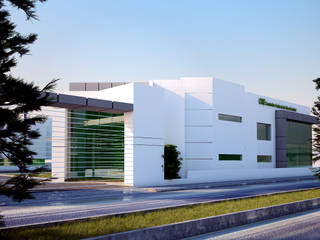 Diseño- Proyecto Edificio de oficinas Ermita CFE, 3h arquitectos 3h arquitectos Estudios y despachos de estilo moderno