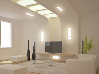 Efektowne oświetlenie salonu, Polthera Trading Co. Polthera Trading Co. Modern living room