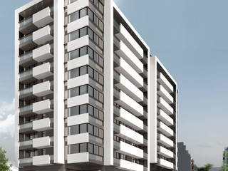 EDIFICIO AGUILA III, Proa Arquitectura Proa Arquitectura Phòng ngủ phong cách hiện đại Gạch Grey