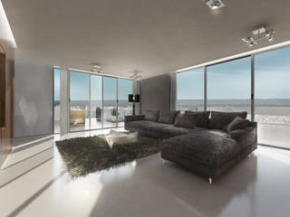 EDIFICIO AGUILA IV, Proa Arquitectura Proa Arquitectura Modern living room