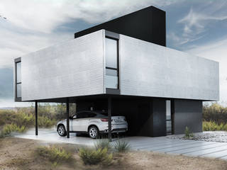 CASA M, Proa Arquitectura Proa Arquitectura Quartos minimalistas Metal Branco
