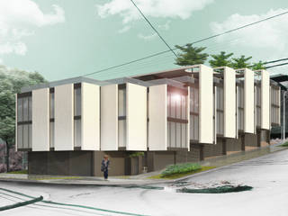 Departamentos en Barrio Gamma, Proa Arquitectura Proa Arquitectura Nowoczesna sypialnia Cegły Biały