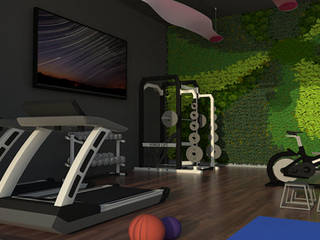 casa punta de mita , M Ballesteros Interiorismo M Ballesteros Interiorismo Minimalist gym Wood-Plastic Composite