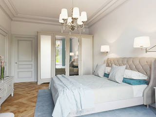ДИЗАЙН ИНТЕРЬЕРА КВАРТИРЫ «ОТТЕНКИ ПИТЕРА», IK-architects IK-architects Classic style bedroom