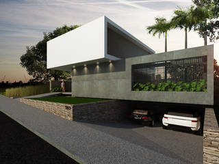 Casa G|F, Gustavo Borges Arquitetura + Engenharia Gustavo Borges Arquitetura + Engenharia 房子 水泥