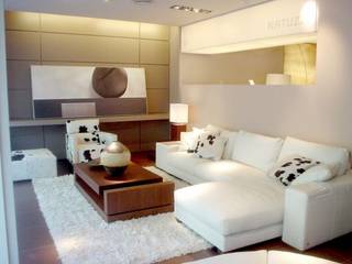 Sala Modular Muebles y Diseños Modernos Casas de estilo moderno Sintético Beige Artículos del hogar