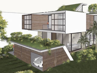 Casa em Alphaville, NATALIA BARTOLOMEO ARQUITETURA | DESIGN STUDIO NATALIA BARTOLOMEO ARQUITETURA | DESIGN STUDIO Moderne Häuser Holz