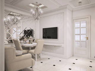Светлая классика в Пушкине , Best Home Best Home Phòng khách phong cách kinh điển White