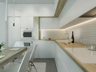 проект Breeze, M5 studio M5 studio Nhà bếp phong cách Bắc Âu Gỗ Wood effect