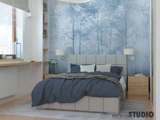 MIESZKANIE PRZY GRZEGÓRZECKIEJ, MIKOŁAJSKAstudio MIKOŁAJSKAstudio Scandinavian style bedroom