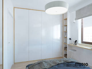 MIESZKANIE PRZY GRZEGÓRZECKIEJ, MIKOŁAJSKAstudio MIKOŁAJSKAstudio Scandinavische slaapkamers