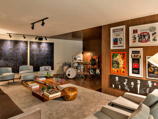 CasaCor Minas 2014 - Sala de Música, CLS ARQUITETURA CLS ARQUITETURA Modern living room Wood Wood effect