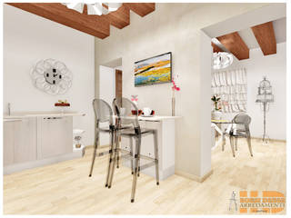 Progetto Bilocale con travi a vista, House Design Arredamenti House Design Arredamenti Built-in kitchens
