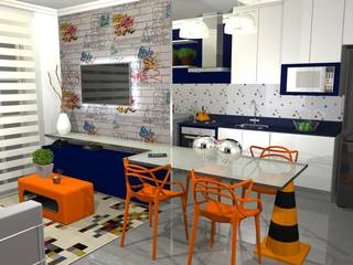 Apartamento Pequeno, Arquiteta Elaine Silva Arquiteta Elaine Silva Dining room Orange