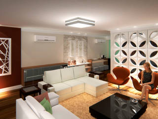Apartamento 09 de Janeiro, Marco Lima Arquitetura + Design Marco Lima Arquitetura + Design Modern living room