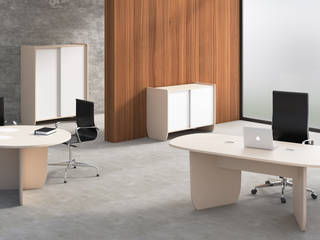 Stone - Executive Table, FERCIA - Furniture Solutions FERCIA - Furniture Solutions Commercial spaces Engineered Wood Beige