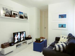 Apartamento A&D, Amanda Carvalho - arquitetura e interiores Amanda Carvalho - arquitetura e interiores Minimalist living room