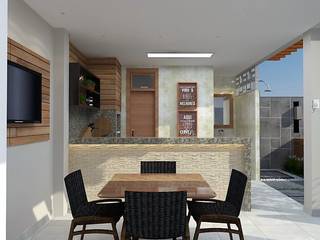 Interiores DM - ESPAÇO GOURMET, FS+Arquitetos FS+Arquitetos ห้องครัว ไม้ Wood effect