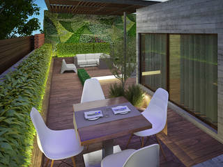 homify Modern balcony, veranda & terrace Wood Wood effect