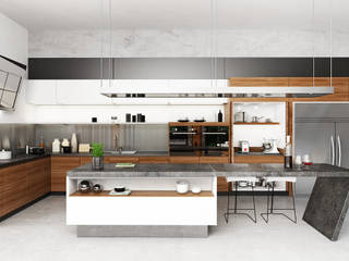 Setra Residence, Juxta Interior Juxta Interior Kitchen Grey