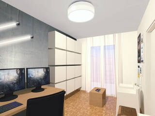 restyling camera studio di un creativo, Flavia Benigni Architetto Flavia Benigni Architetto Modern living room