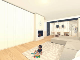 un nuovo open space, Flavia Benigni Architetto Flavia Benigni Architetto Modern living room