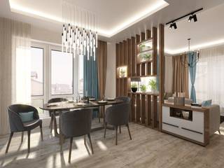 Дизайн интерьера коттеджа в Энгельсе (300 кв.м), ДизайнМастер ДизайнМастер Eclectic style dining room