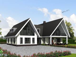 Landelijk moderne woning Hendrik-Ido-Ambacht, Brand I BBA Architecten Brand I BBA Architecten Rumah Gaya Country White