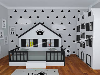 Montessori Çocuk Odası Siyah Beyaz, Arel'in Odası , MOBİLYADA MODA MOBİLYADA MODA Boys Bedroom Wood Wood effect