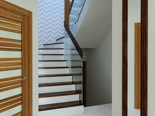 Grynszpanowy modern, Home Atelier Home Atelier Pasillos, vestíbulos y escaleras de estilo moderno