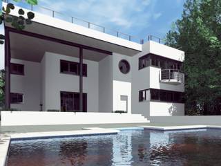 Vivienda unifamiliar + piscina, sm3de sm3de Casas modernas: Ideas, diseños y decoración Ladrillos