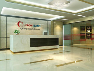 Thiết kế thi công nội thất văn phòng ngân Hàng Co-op Bank, Nội Thất TNC Nội Thất TNC Garagens e arrecadações modernas