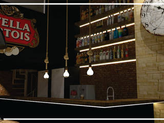 Pub Brotherhood, Daleffe e Marques Arquitetura Daleffe e Marques Arquitetura Rustic style walls & floors Bricks