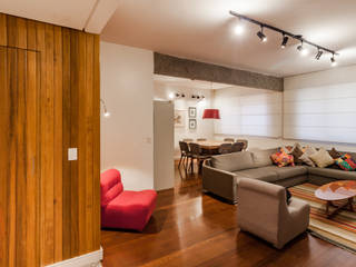 Apartamento no bairro Funcionários, Aptar Arquitetura Aptar Arquitetura Salas de estar modernas Madeira Efeito de madeira