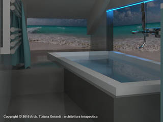 Casa Savada, ArchitetturaTerapia® ArchitetturaTerapia® Ванная комната в стиле модерн Керамика Серый