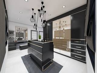 งานออกแบบเฟอร์บิวอิน ห้องนอนและ Walk in closet, SRANG SRANG