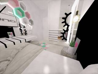 Quarto pré-adolescente, Duna Arquitetura Duna Arquitetura 嬰兒房/兒童房 複合木地板 Transparent