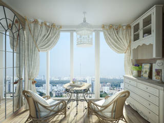 Изысканность по-французски, Дизайнер Светлана Юркова Дизайнер Светлана Юркова Classic style balcony, porch & terrace