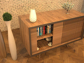 Konsol Tasarımı, Merve Erenay Sever Mimarlık Merve Erenay Sever Mimarlık Living room Wood Wood effect