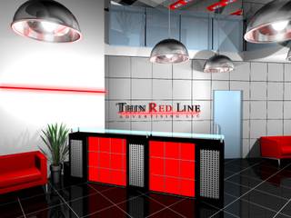 Thin Red Line - Office, Gurooji Designs Gurooji Designs Gewerbeflächen