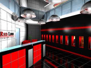 Thin Red Line - Office, Gurooji Designs Gurooji Designs Commercial spaces