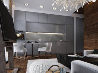 Arredamento Soft, MD WORK SRL MD WORK SRL 現代廚房設計點子、靈感&圖片 複合木地板 Grey