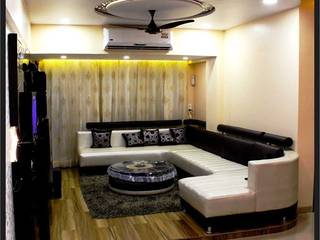 Mr. Dhanjal's Residence, SUMEDHRUVI DESIGN STUDIO SUMEDHRUVI DESIGN STUDIO Modern living room